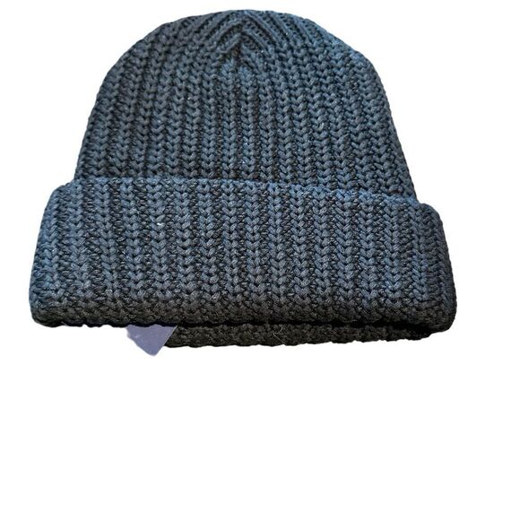 NWT Hello Mello Unisex Black Cuffed Beanie Adult with leather logo - Picture 4 of 6